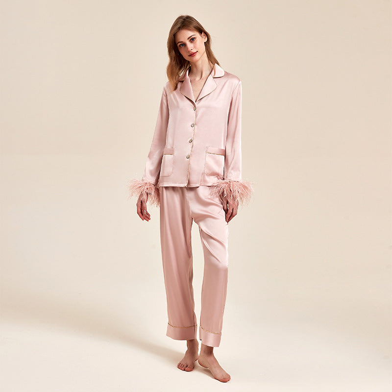 Ice Silk Feather Loungewear
