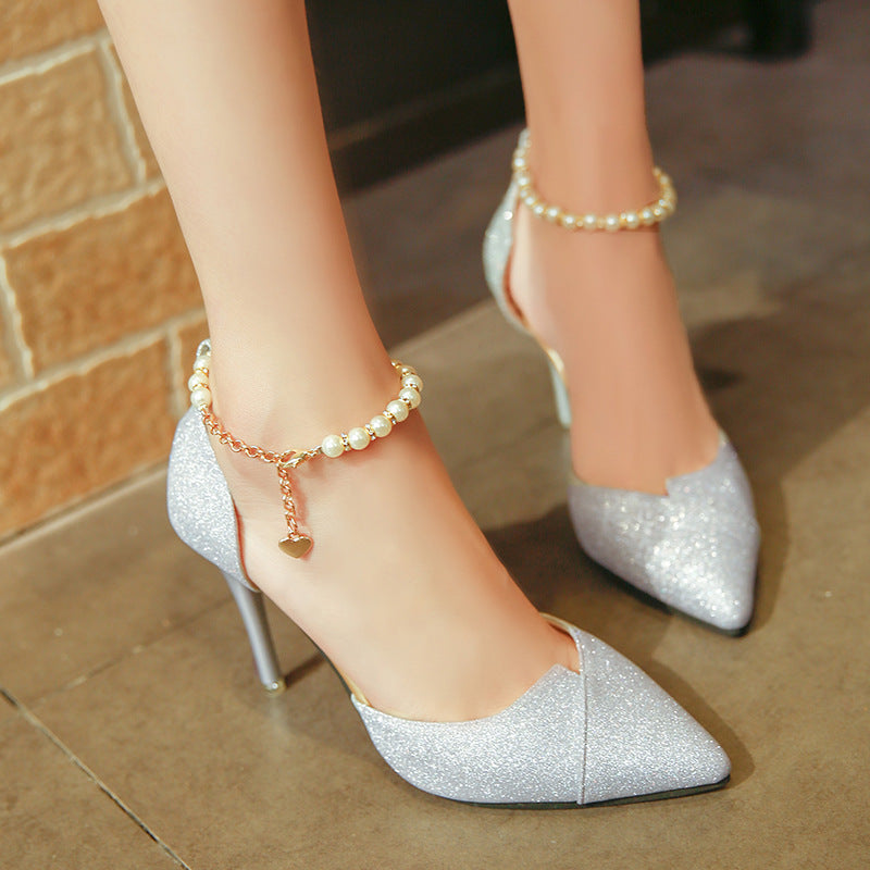 pumps pearl bead Heels