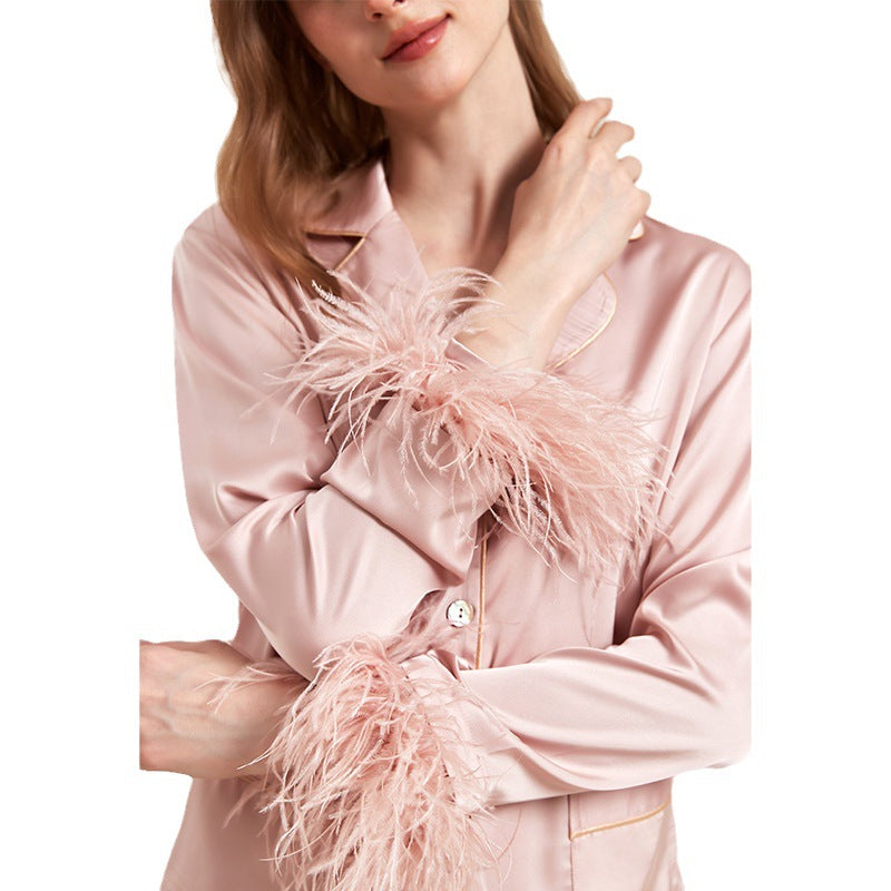 Ice Silk Feather Loungewear