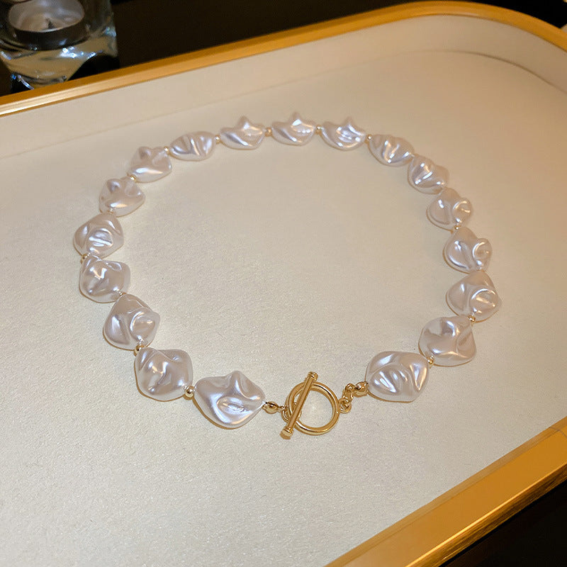 Irregular Pearl Necklace & Bracelet