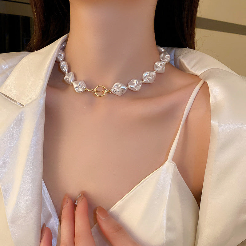 Irregular Pearl Necklace & Bracelet