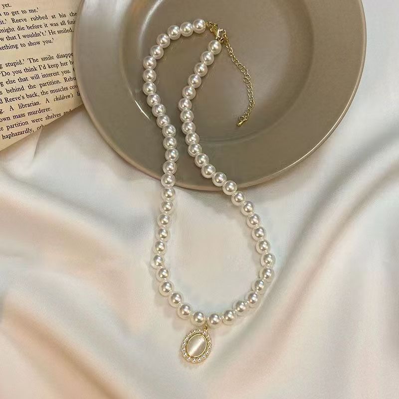 Cat's Eye Pearl Necklace