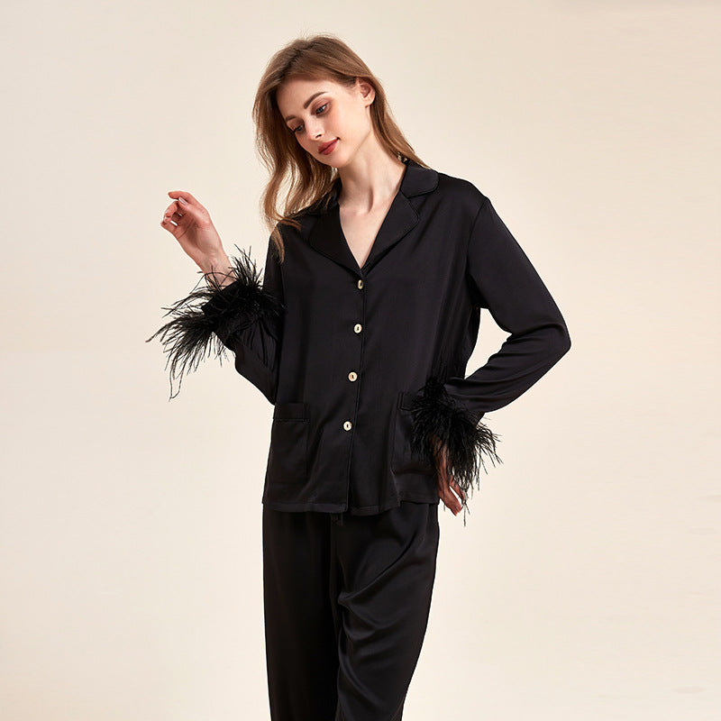 Ice Silk Feather Loungewear