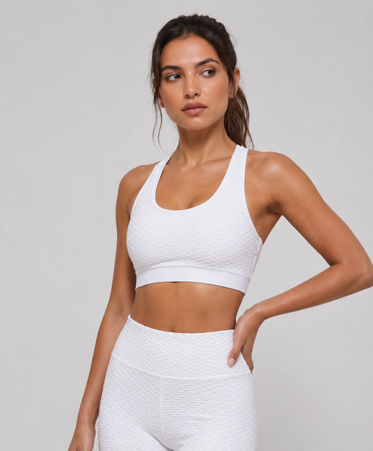 Seamless White Sports Bra