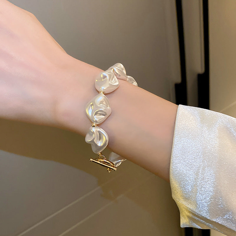 Irregular Pearl Necklace & Bracelet