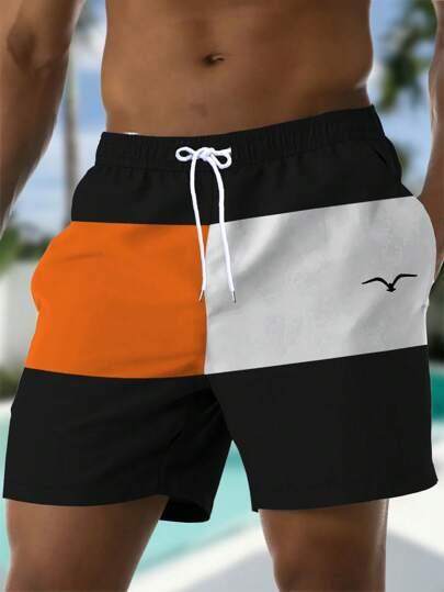 Printed Drawstring Waist Diagonal Pocket Casual Pants