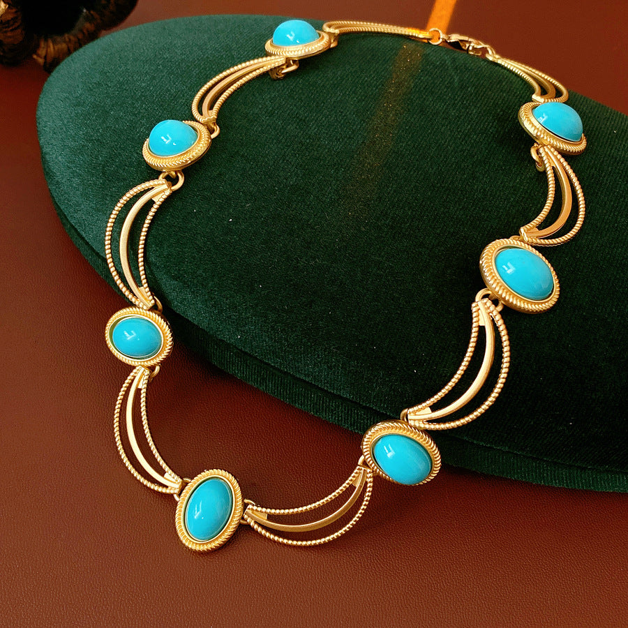 Vintage Gemstone Necklace And Earrings