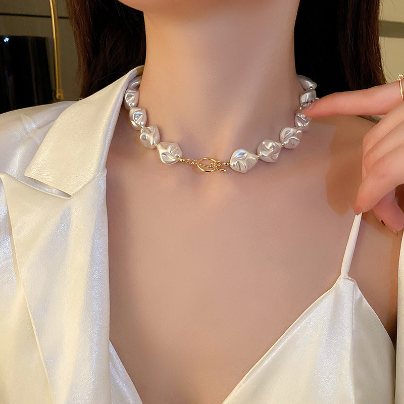 Irregular Pearl Necklace & Bracelet